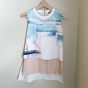 Zara watercolor print sleeveless top | M